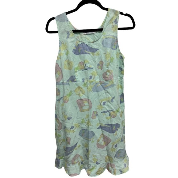 Fresh Produce Vintage Tank Dress Vacation Mint Green Size Small Made in USA - Picture 1 of 7